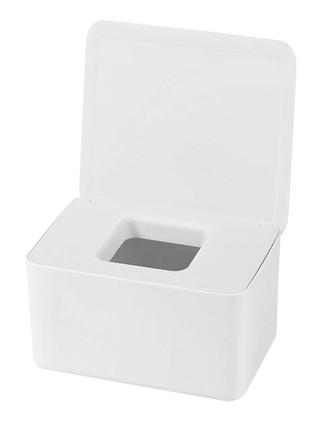 DEF Wipes Dispenser, Polypropylene Baby Wipes Case Sealed Keeps Wet Tissue Fresh Flushable Case Holders Easy Open and Close Non-Slip for Desk Office Dorm Kitchen Washroom Vanity (White) - Image 1